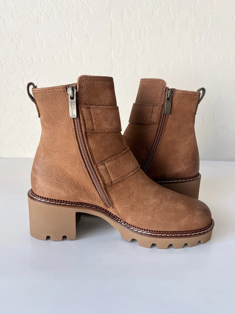 Paul Green Balboa Moto ankle Boots distressed suede leather NEW US 6
